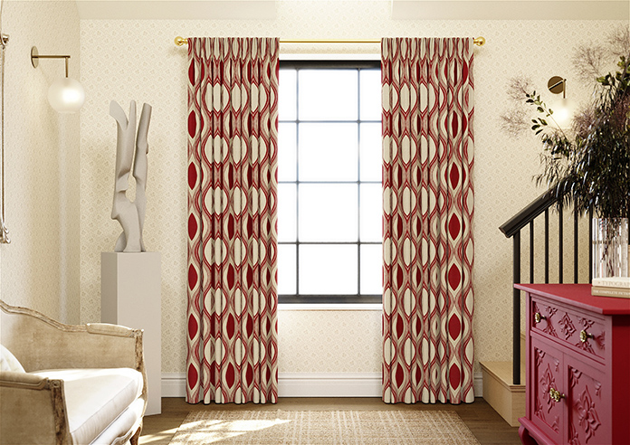 Kasian, Red - Made to Measure Curtains - Image 3